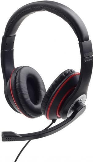 Gembird MHS-03-BKRD Hovedtelefoner og hovedsæt Hovedbøjle 3,5 mm stik sort - rød (MHS-03-BKRD)