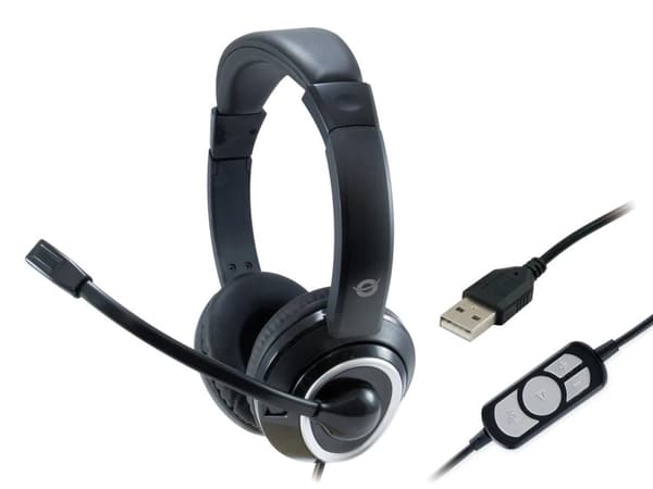 Conceptronic POLONA 01B Headset USB Wired Over Ear Svart
