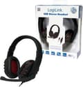 Miniatyrbillede 3 af 4: LogiLink HS0033 Binaural Headband Sort, Røde hovedtelefoner