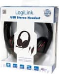 Miniatyrbillede 2 af 4: LogiLink HS0033 Binaural Headband Sort, Røde hovedtelefoner