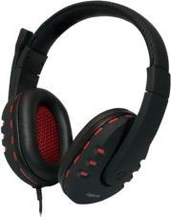 LogiLink HS0033 Binaural Headband Sort, Røde hovedtelefoner