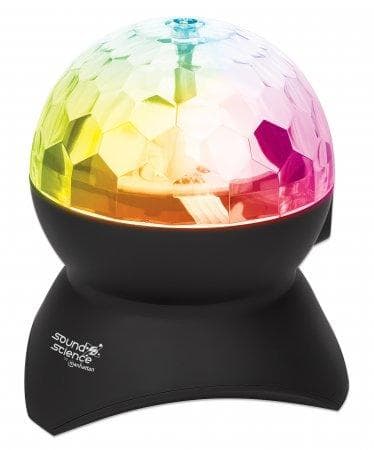 MANHATTAN Sound Science Bluetooth® kaiutin discopallolla II Värikkäät LED-efektit, säätimet, FM-radio, microSD-korttipaikka, USB-A-portti, 3,5 mm jakk musta