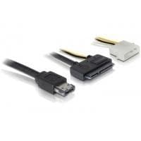 DeLOCK Power Over eSATA-kabel - Power Over eSATA-kabel - 11-bens USB/eSATA - intern strømforsyning, 4-benet, SATA-stik (22-bens) - 1 m (84412)