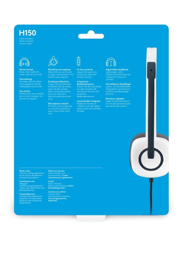 Logitech Stereo Headset H150 - headset - on-ear - trådbunden - kokosnöt