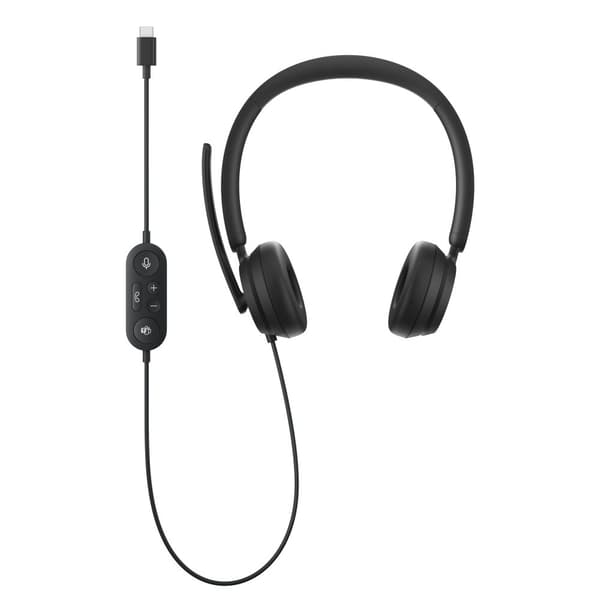 Microsoft Modern USB-C -kuulokkeet yrityksille - kuulokkeet - korvalla - langallinen - USB-C - musta - Sertifioitu Microsoft Teamsille