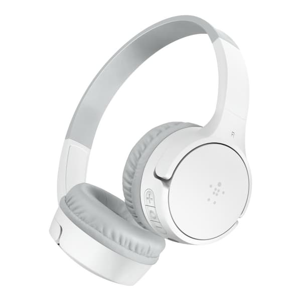 Belkin SoundForm Mini - Kuulokkeet mikrofonilla - korvalla - Bluetooth - langaton - 3,5 mm pistoke - valkoinen