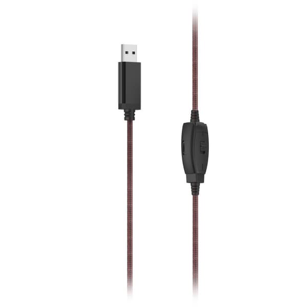 Hama "HS-USB400 V2" - Headset - circumaural - kablet - USB-A - sort, rød