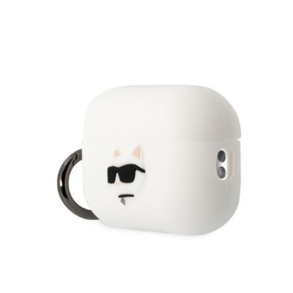 Karl Lagerfeld AirPods Pro 2 Skal Silicone Choupette Head 3D - Vit