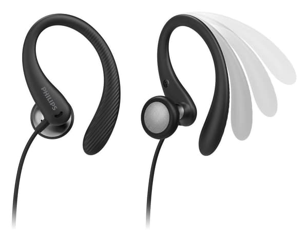 Philips TAA1105BK - Høretelefoner med mikrofon - ørepropper - over-øret - kablet - 3,5 mm stik - sort