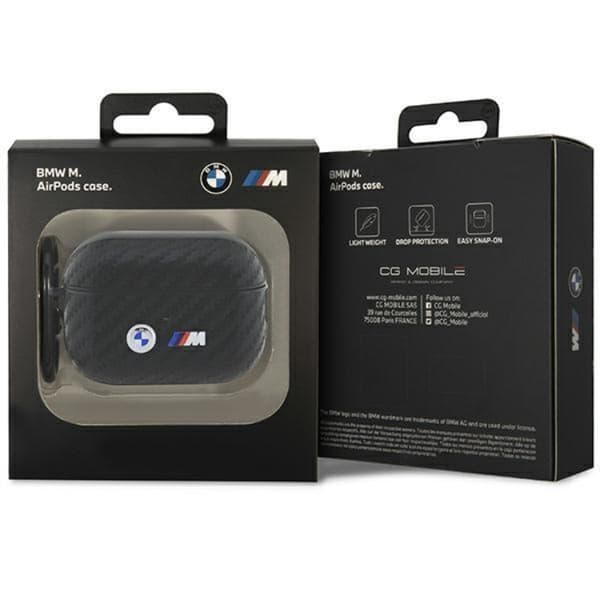 BMW Airpods Pro 2 Skal Carbon Double Metal Logo - Svart