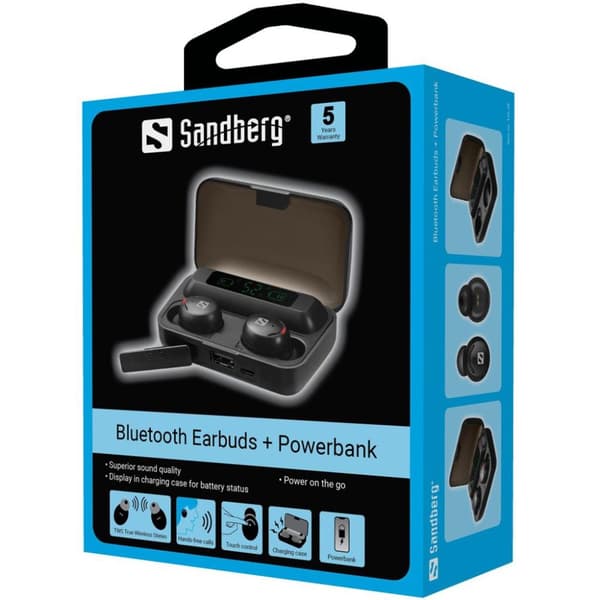 Sandberg Bluetooth-øretelefoner + Powerbank
