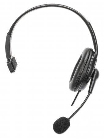 Manhattan 180849 hörlurar/headset Trådbundet pannband Kontor/callcenter USB Typ-A Svart