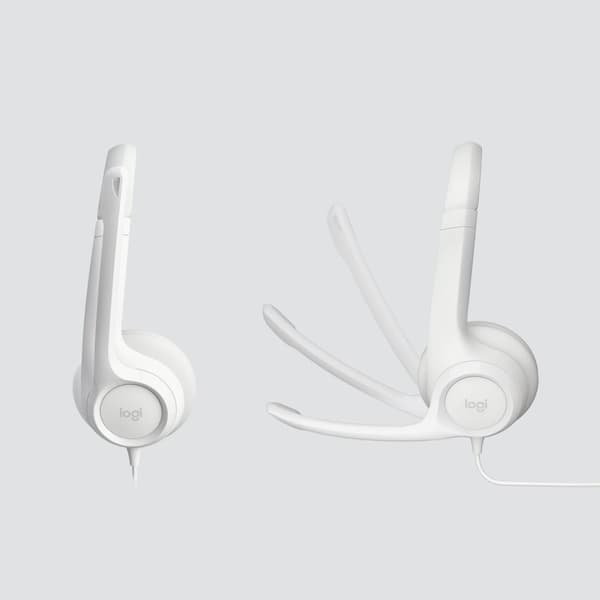 Logitech H390 Headset Trådbundet pannband Office/Call Center USB Typ-A Vit