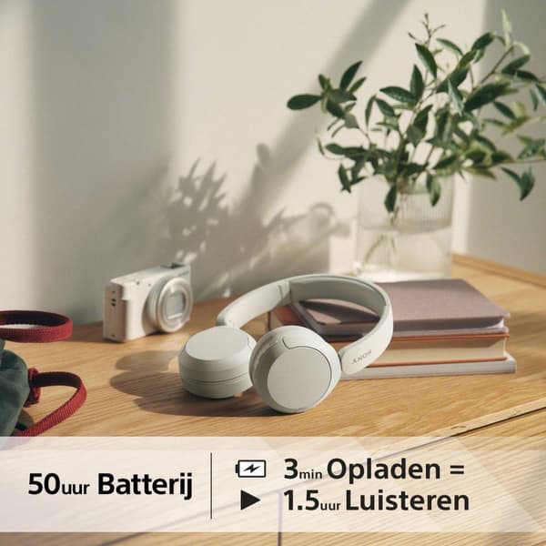 Sony WH-CH520 - Hovedtelefoner med mikrofon - on-ear - Bluetooth - trådløs - hvid (WHCH520W.CE7)