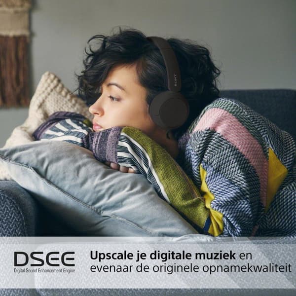 Sony WH-CH520 - Hörlurar med mikrofon - on-ear - Bluetooth - trådlös - svart (WHCH520B.CE7)