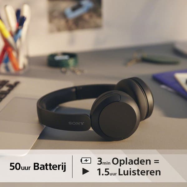 Sony WH-CH520 - Hörlurar med mikrofon - on-ear - Bluetooth - trådlös - svart (WHCH520B.CE7)