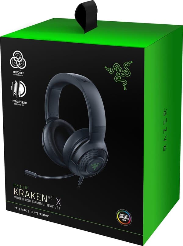 Razer Kraken V3 X - Headset - cirkumaural - trådbunden (RZ04-03750300-R3M1)