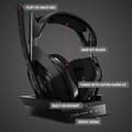 Miniatyrbild 7 av 10: Logitech G ASTRO Gaming A50 trådlöst headset+gamingladdningsstation, 4:e generationen, Dolby, balanserande spelljud och röst, 2,4 GHz trådlös anslutni