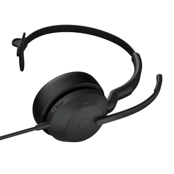 Jabra Evolve2 50 UC Mono - Headset - on-ear - Bluetooth - trådlöst - aktiv brusreducering - USB-A - svart (25089-889-999)