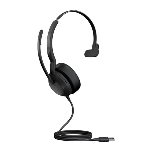 Jabra Evolve2 50 UC Mono - Headset - on-ear - Bluetooth - trådlöst - aktiv brusreducering - USB-A - svart (25089-889-999)