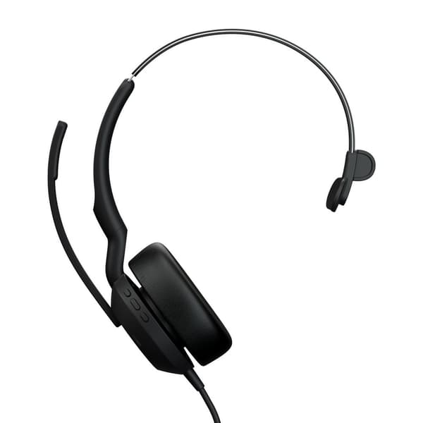 Jabra Evolve2 50 UC Mono - Headset - on-ear - Bluetooth - trådlöst - aktiv brusreducering - USB-A - svart (25089-889-999)
