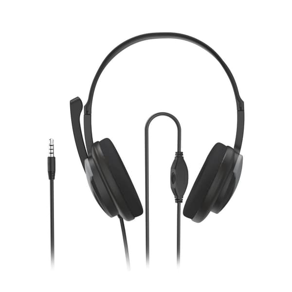 Hama PC Office Headset "HS-P100 V2" - headset - on-ear - kablet - 3,5 mm stik - sort, sølv (00139931)