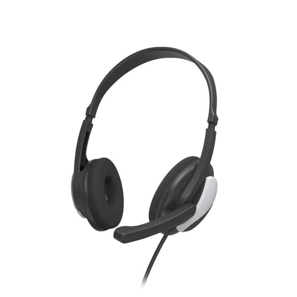 Hama PC Office Headset "HS-P100 V2" - headset - on-ear - kablet - 3,5 mm stik - sort, sølv (00139931)