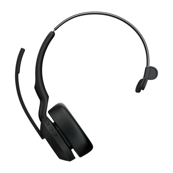 GN Jabra Jabra Evolve2 55 UC Mono - Headset - on-ear - Bluetooth - trådlöst - aktiv brusreducering - USB-C - svart - med laddningsstation - Cisco Webe