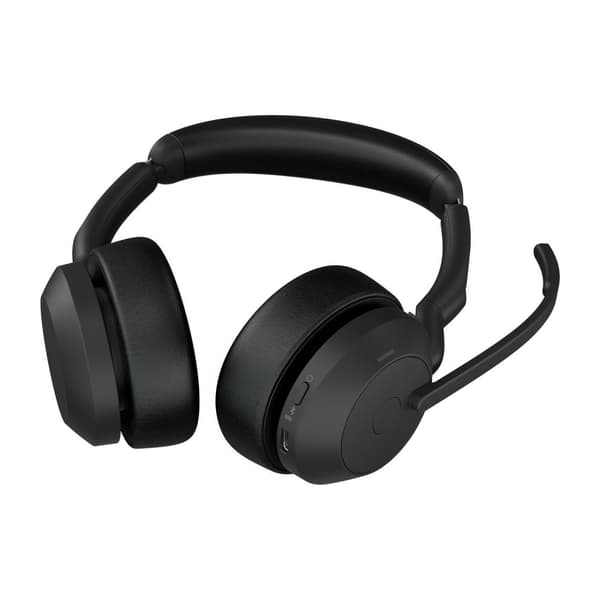 GN Jabra Jabra Evolve2 55 UC Stereo - Headset - on-ear - Bluetooth - trådlös - aktiv brusreducering - USB-C, USB-A - svart - med laddningsstation - Zo