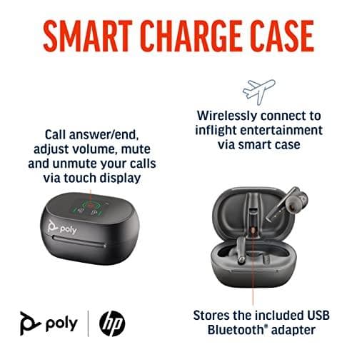 Poly Voyager Free 60+ - aidot langattomat kuulokkeet mikrofonilla - in-ear - bluetooth - aktiivinen melunvaimennus - hiilimusta