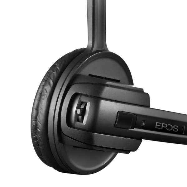 EPOS I SENNHEISER D 10 HS - Headset - on-ear - cabriolet - DECT - trådlöst - svart, silver (1000577)