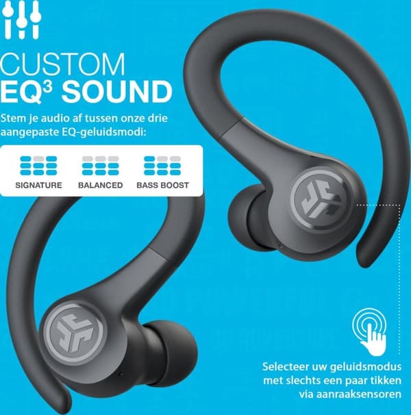 JLab Go Air Sport True trådløse hovedtelefoner True Wireless Stereo (TWS) In Ear Bluetooth Graphite (IEUEBGAIRSPRTRBLK124)
