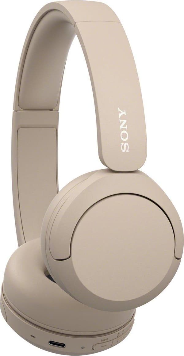 Sony WH-CH520 - Hovedtelefoner med mikrofon - on-ear - Bluetooth - trådløs - beige