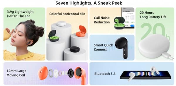 Xiaomi Redmi Buds 4 Lite svart (BHR7118GL)