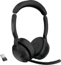 Miniatyrbild 1 av 3: GN Jabra Jabra Evolve2 55 UC Stereo - Headset - on-ear - Bluetooth - trådlös - aktiv brusreducering - USB-A - svart - optimerad för UC (25599-989-999)