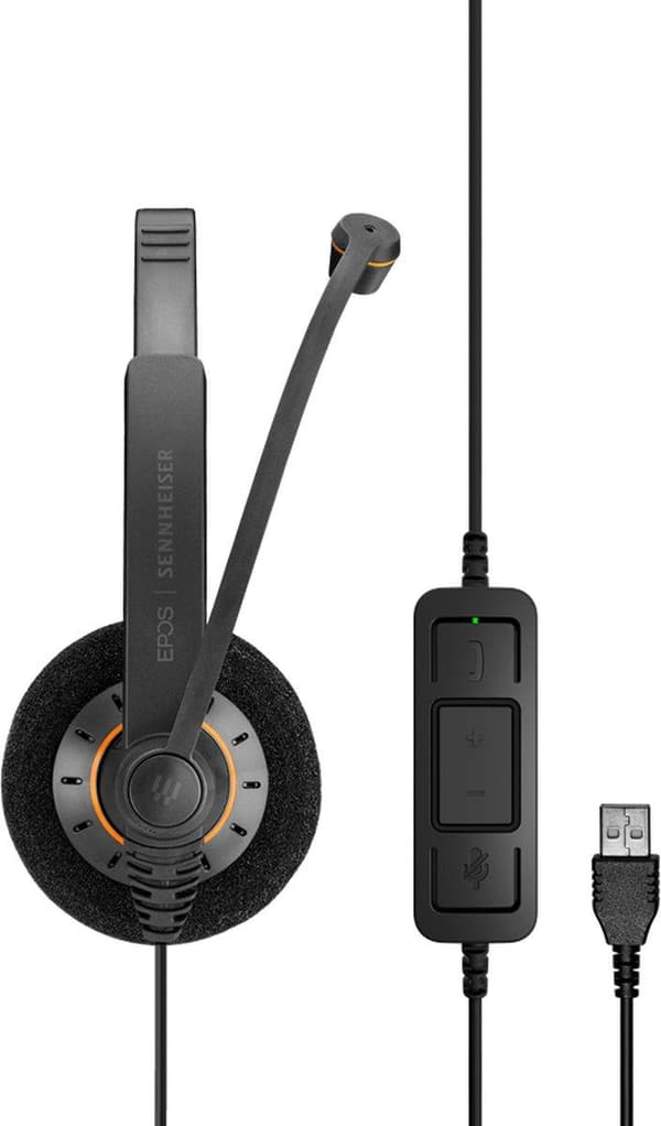 EPOS I SENNHEISER IMPACT SC 60 - 100 Series - Headset - On-Ear - Kablet - Nem frakobling - Sort med sølv