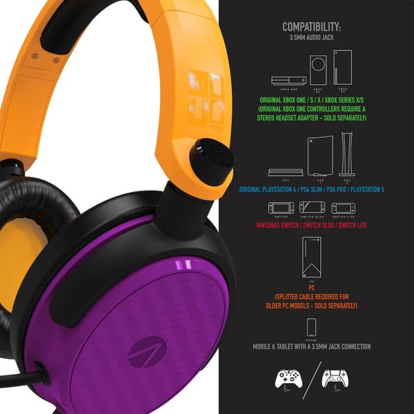 Stealth C6-100 Gaming Headset for Switch, XBOX, PS4/PS5, PC - Neon Orange/Purple