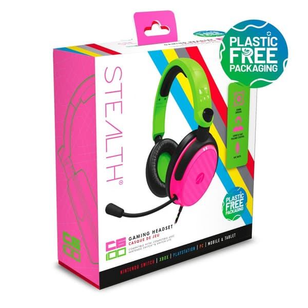 Stealth C6-100 Gaming Headset for Switch, XBOX, PS4/PS5, PC - Neon Green/Pink