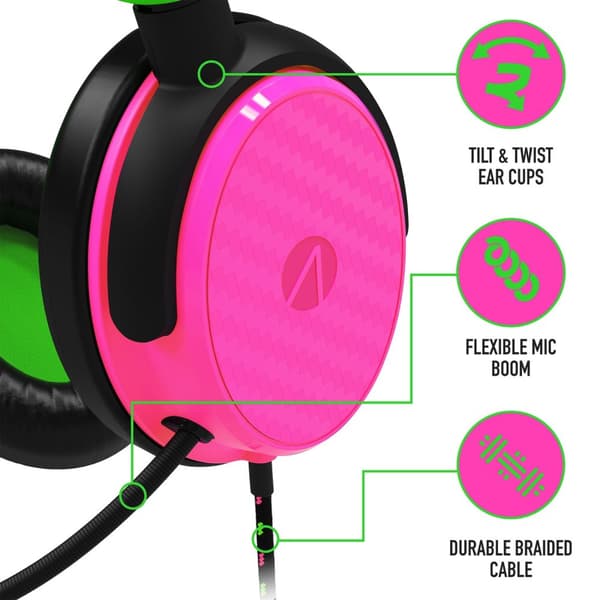 Stealth C6-100 Gaming Headset for Switch, XBOX, PS4/PS5, PC - Neon Green/Pink