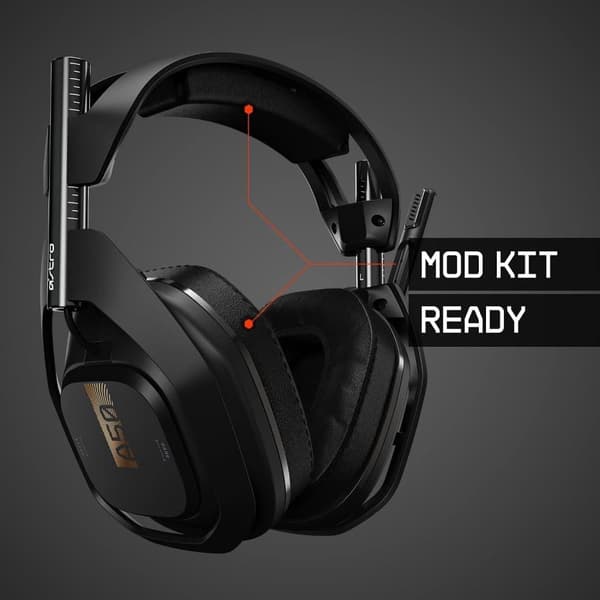ASTRO Gaming A50 trådløst gaming headset + opladningsbasestation, spil / stemmebalancekontrol - sort / guld