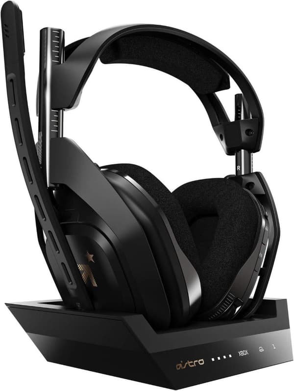 ASTRO Gaming A50 trådlöst spelheadset + laddningsbasstation, spel-/röstbalanskontroll - svart/guld