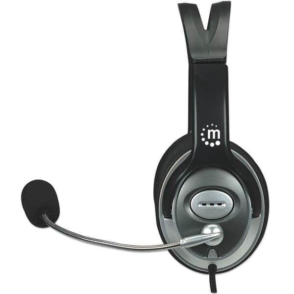MANHATTAN Stereo Head Set "Classic Flexible Stainless Steel Microphone (175555)
