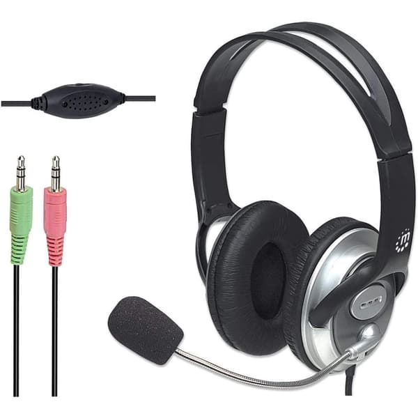 MANHATTAN Stereo Head Set "Classic Flexible Stainless Steel Microphone (175555)