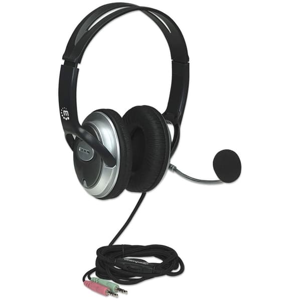MANHATTAN Stereo Head Set "Classic Flexible Stainless Steel Microphone (175555)