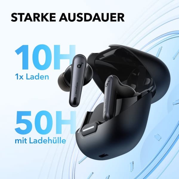 soundcore Liberty 4 NC - Trådløse støjreducerende øretelefoner (sort) - 98,5 % støjreduktion - Adaptiv støjreduktion til ører og miljø - Højopløselig