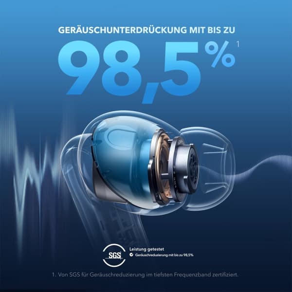 soundcore Liberty 4 NC - Trådløse støjreducerende øretelefoner (sort) - 98,5 % støjreduktion - Adaptiv støjreduktion til ører og miljø - Højopløselig