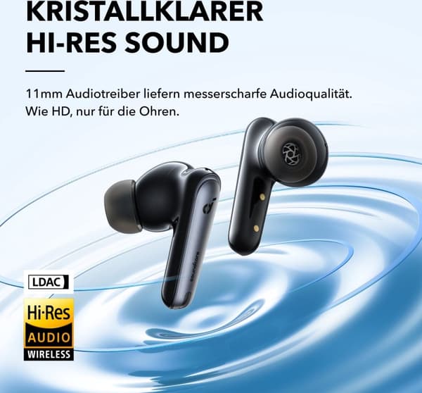 soundcore Liberty 4 NC - Trådløse støjreducerende øretelefoner (sort) - 98,5 % støjreduktion - Adaptiv støjreduktion til ører og miljø - Højopløselig