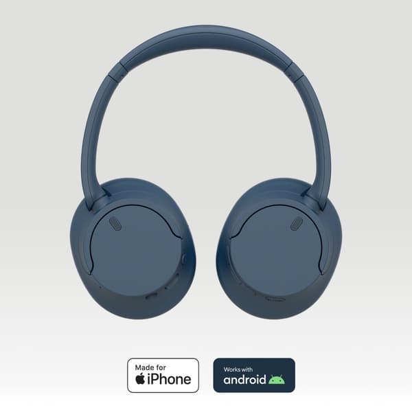Sony WH-CH720N - hörlurar med mikrofon - cirkumaural - Bluetooth - trådlös, trådbunden - aktiv brusreducering - 3,5 mm kontakt - blå (WHCH720NL.CE7)