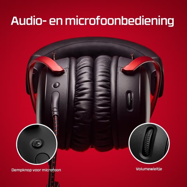 HyperX Cloud 3 - Kuulokkeet - ympyrä - langallinen - USB, 3,5 mm pistoke - musta, punainen