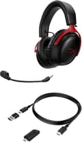 Miniatyrbillede 3 af 3: HP HyperX Cloud III Wireless - Gaming headset - Kablet og trådløst - Gaming - 10 - 21000 Hz - 330 g - Hovedtelefoner - Sort - Rød (77Z46AA)